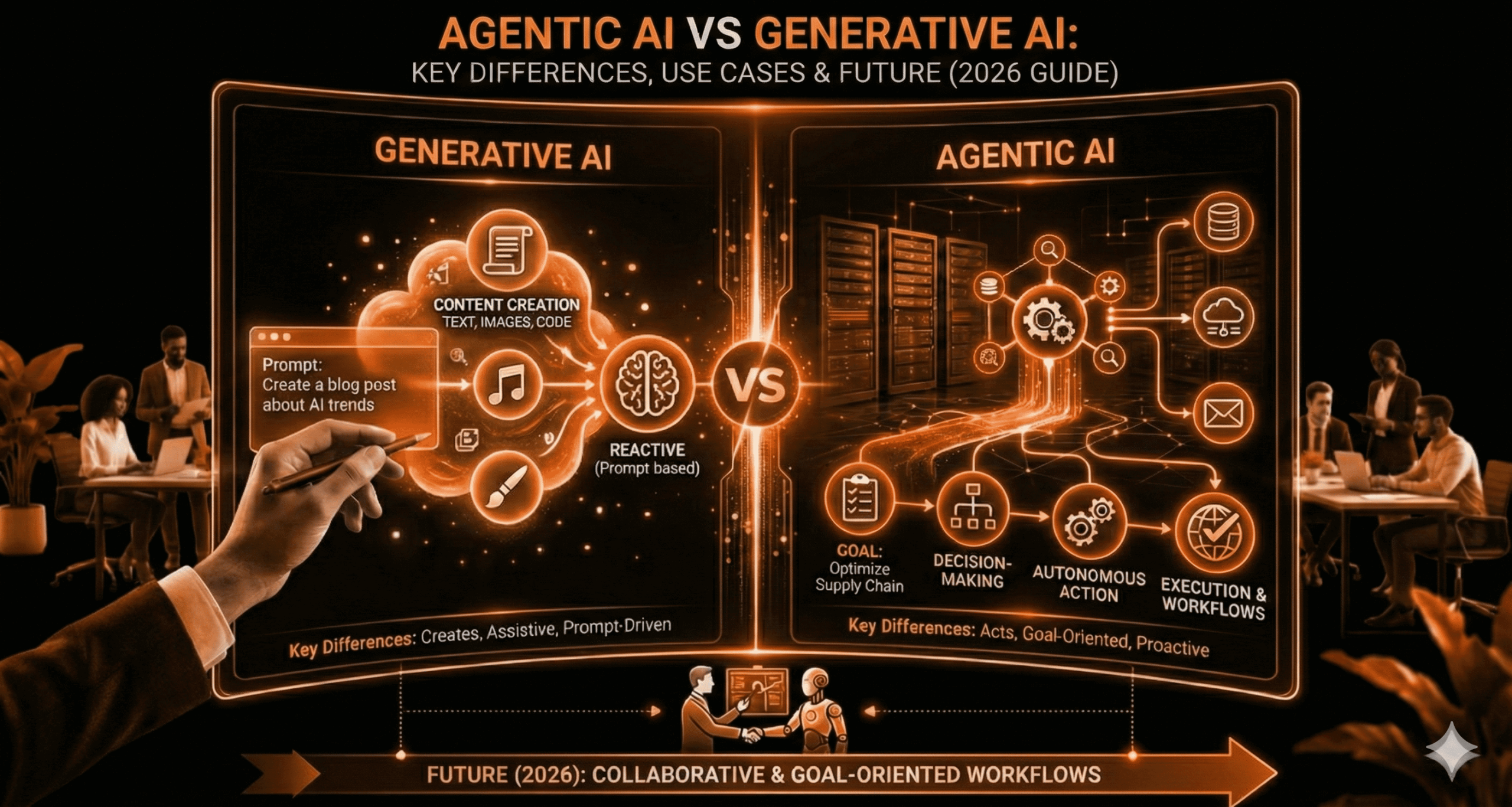 agentic ai vs generative ai key difference, use cases and future 2026 guide