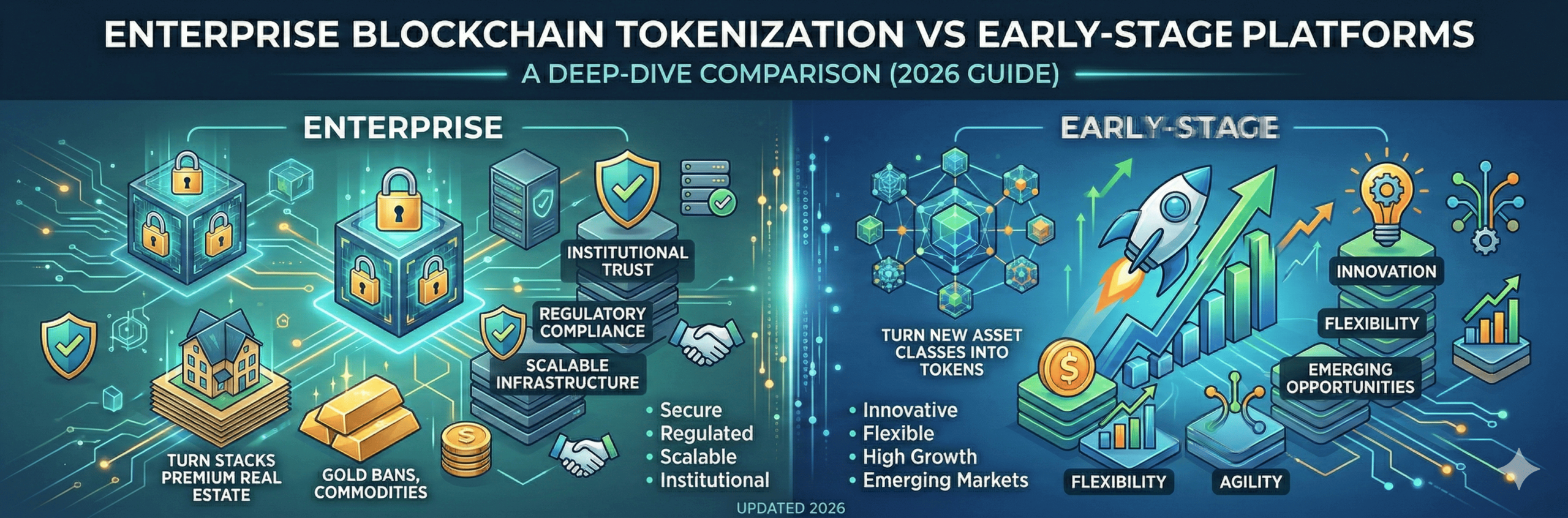 Enterprise Blockchain Tokenization vs Early-Stage Platforms