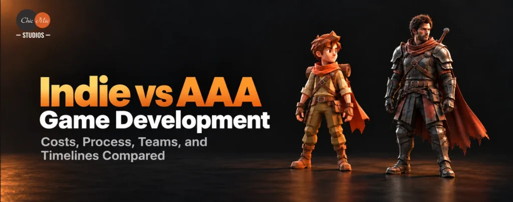 Indie vs AAA game development cost, process, teams, and timelines compared